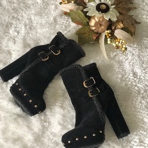 Black & Gold Studded booties